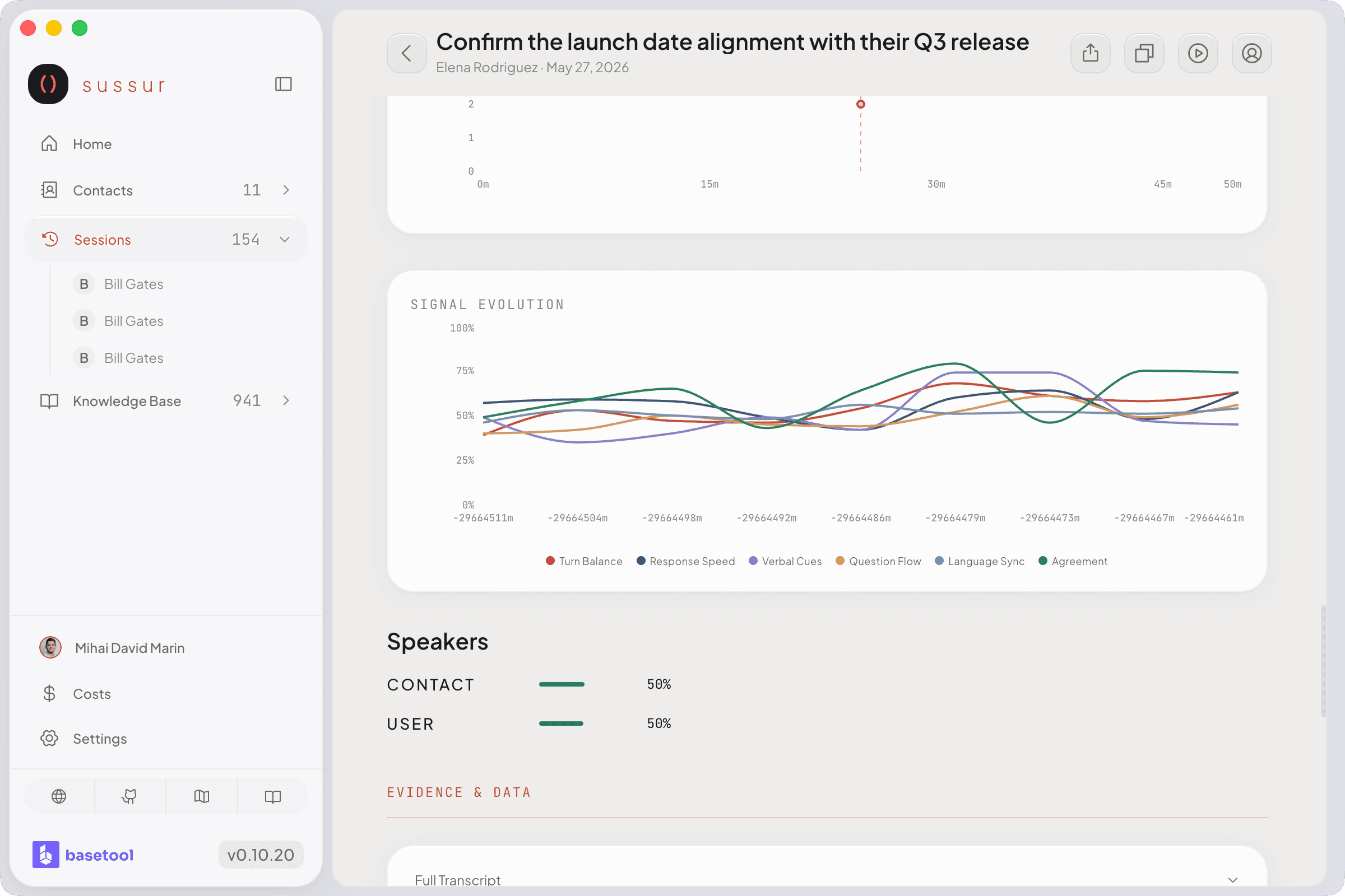 Rapport and signal evolution over the course of a call
